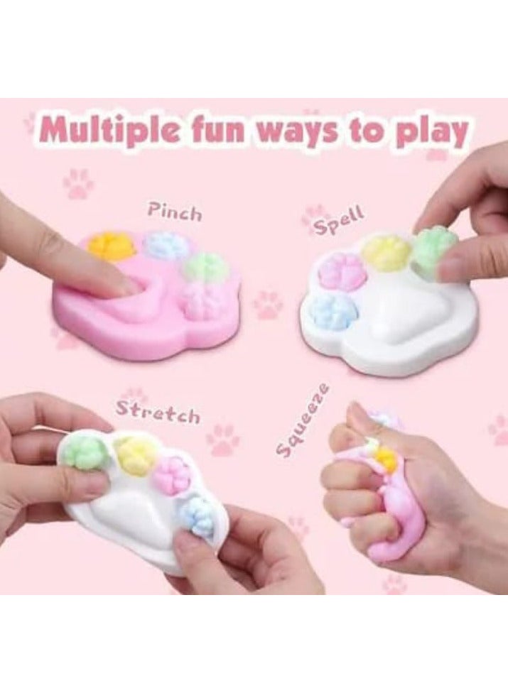 Cute Soft Cat Paw Squeeze Toys,Squishy Cat Paw Squeeze Toys,Fluffy Sensory Toys, Ultra Soft Cute Funny Novelty Things Suitable for Kids "white" - Image 2